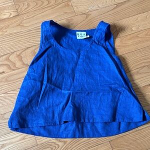 Beaton Linen Royal Blue Tank Top